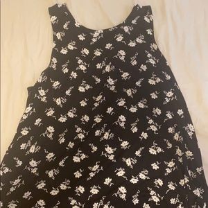 Black and White Floral Print Blouse